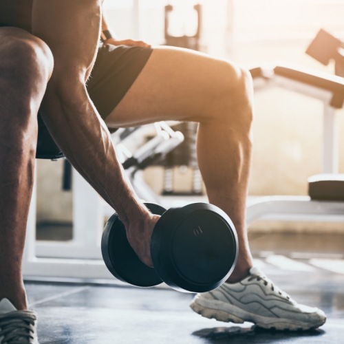 a man exercising